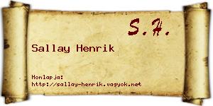 Sallay Henrik névjegykártya